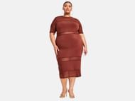 The Shortsleeve midi mesh dress (Image via Macy's)